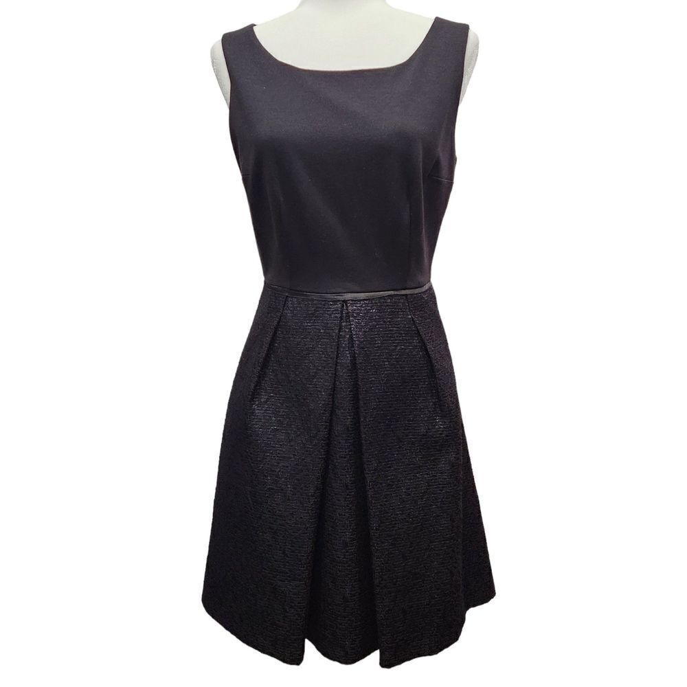 Tahari Britta Sleeveless Brocade Pleated Skirt A Line Sheath Dress, 6